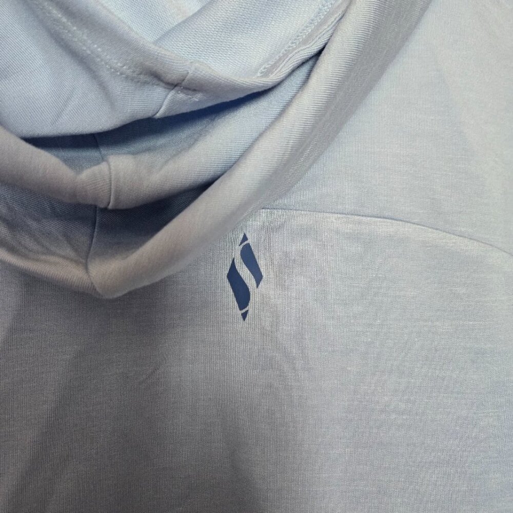 Skechers GoLounge Hooded Sweatshirt Hoodie Women’s Large Light Blue Thumbholes S - Picture 4 of 8